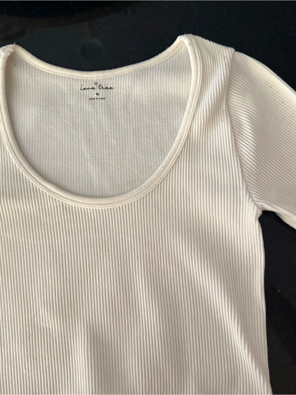 Love Tree Ribbed Tee - crop style